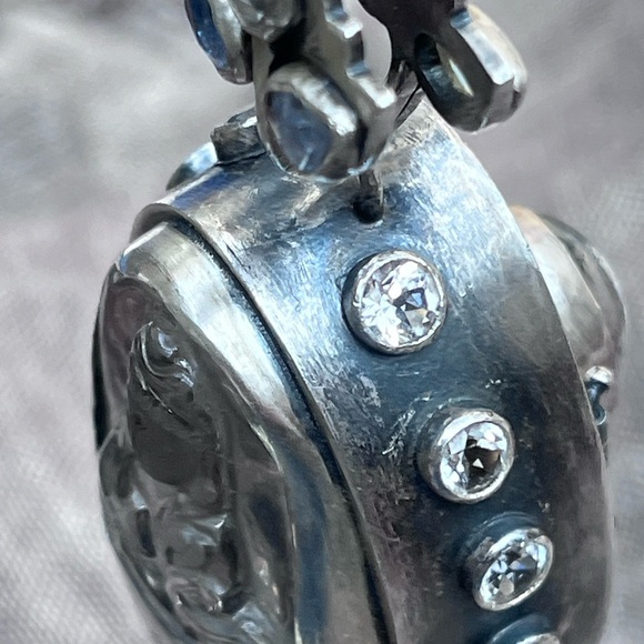 one of a kind hand crafted Guanyin carved quartz moonstone treasure box pendant - Picture 12 of 16